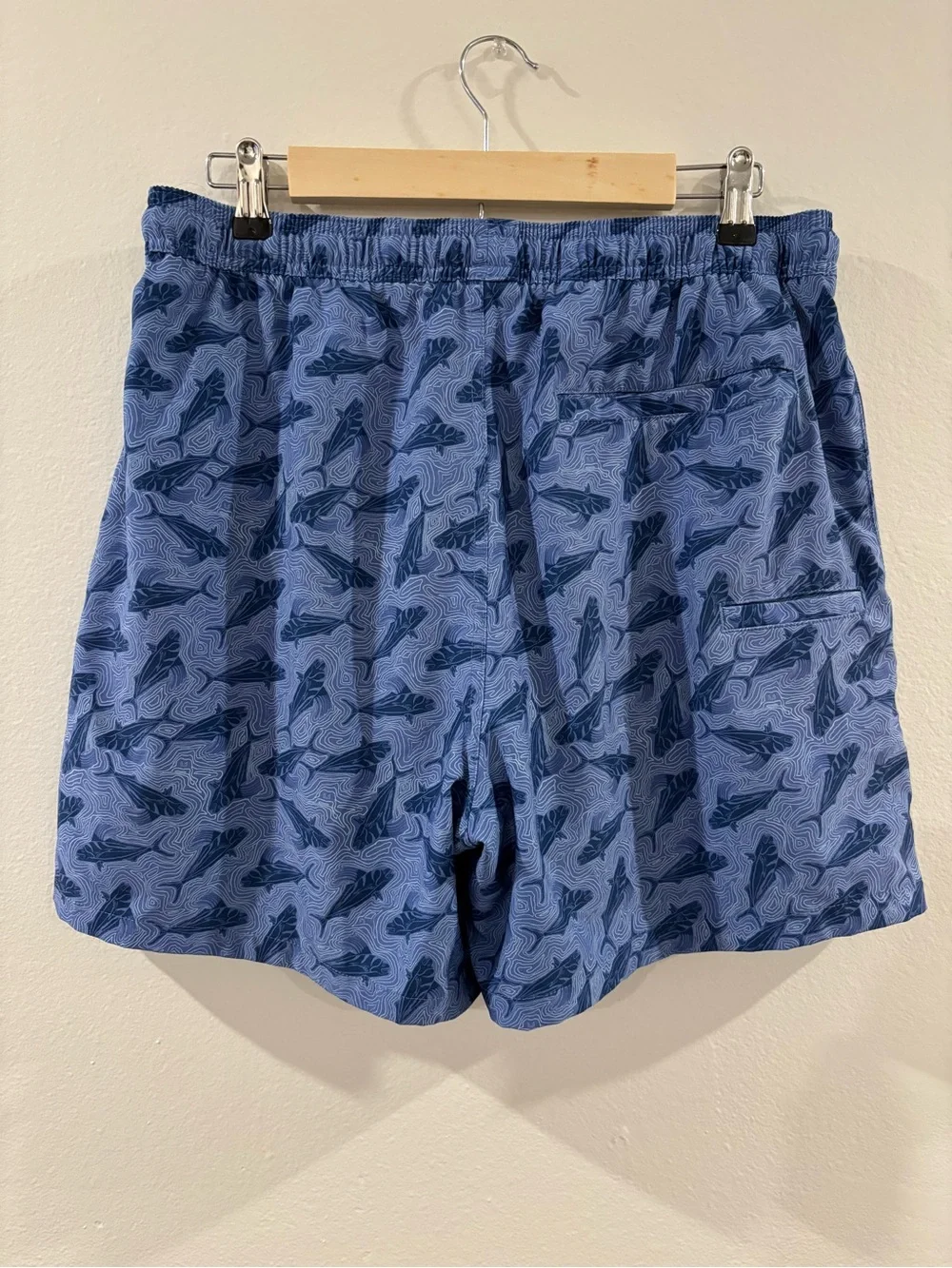 Huk Blue Shark-Pattern Swim Trunks - Picture 8 of 14